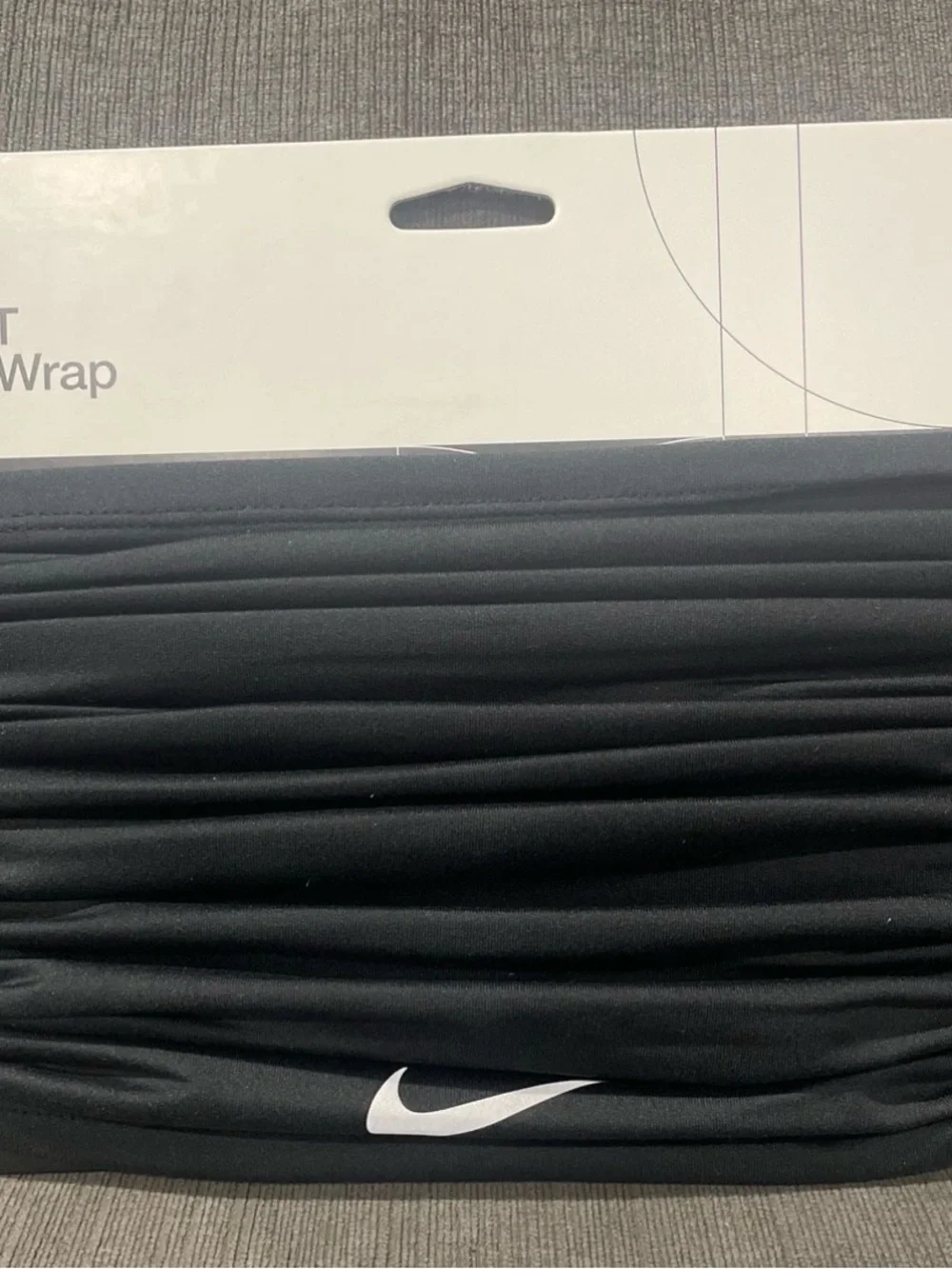 New Nike Black Dri Fit Neck Gaiter Scarf with Swoosh Running Wrap